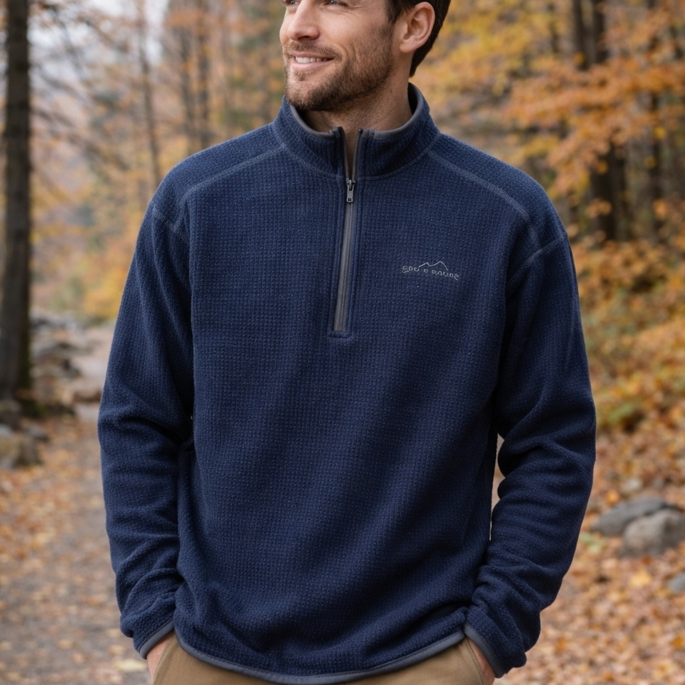 Eddie Bauer Men's Dark Blue Half-Zip Pullover